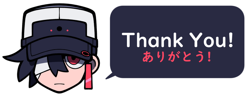 A miniature Salvador head saying "Thank you!"